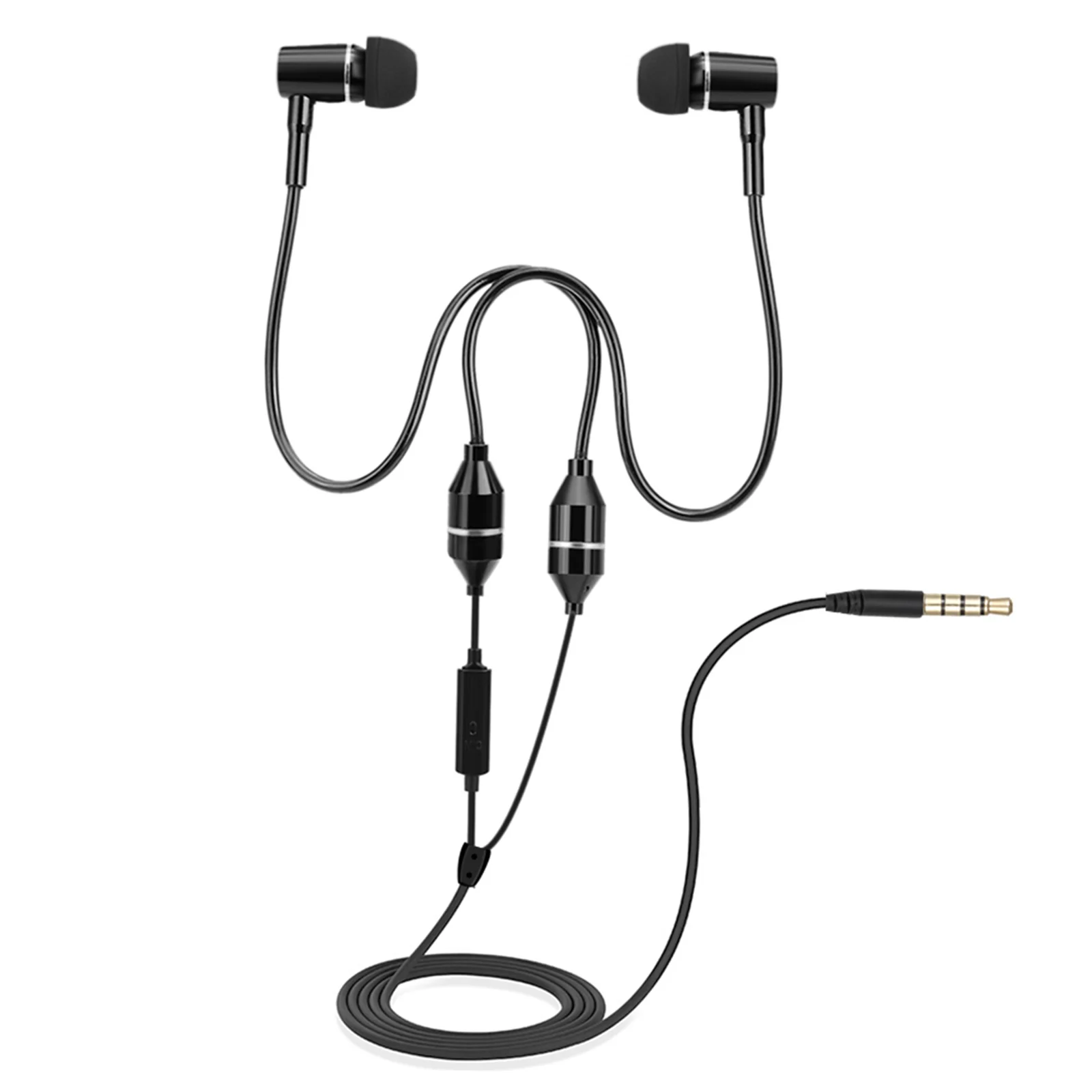 FC12 Stereo Music Headset Air Tube 3.5mm Anti-radiation Earphone In-ear Headphone Noise Reduction Line Control w/ Mic for Phone