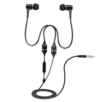 FC12 Stereo Music Headset Air Tube 3.5mm Anti-radiation Earphone In-ear Headphone Noise Reduction Line Control w/ Mic for Phone
