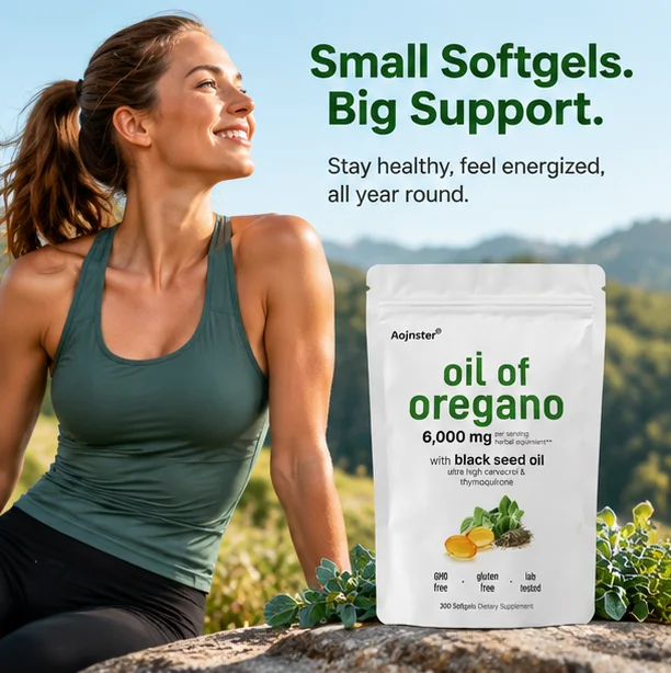 6000mg Oil of Oregano Combined with Black Seed Oil Softgels, Lab Tested, GMO & Gluten Free Herbal Nutritional Supplement