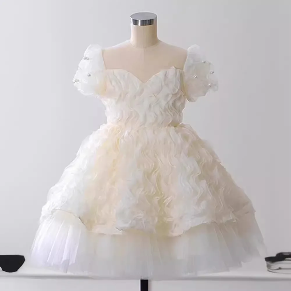 Vestido elegante de tul para niñas, vestido de boda para niñas, primer baile de cumpleaños, princesa hinchada, nuevo