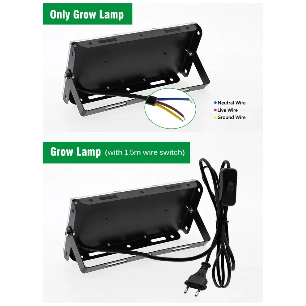50W 100W 200W 300W Phytolamp per piante Spettro completo Led Coltiva la luce Lampada UV Pianta da interno Coltiva Accessori Phyto 220V Faretto