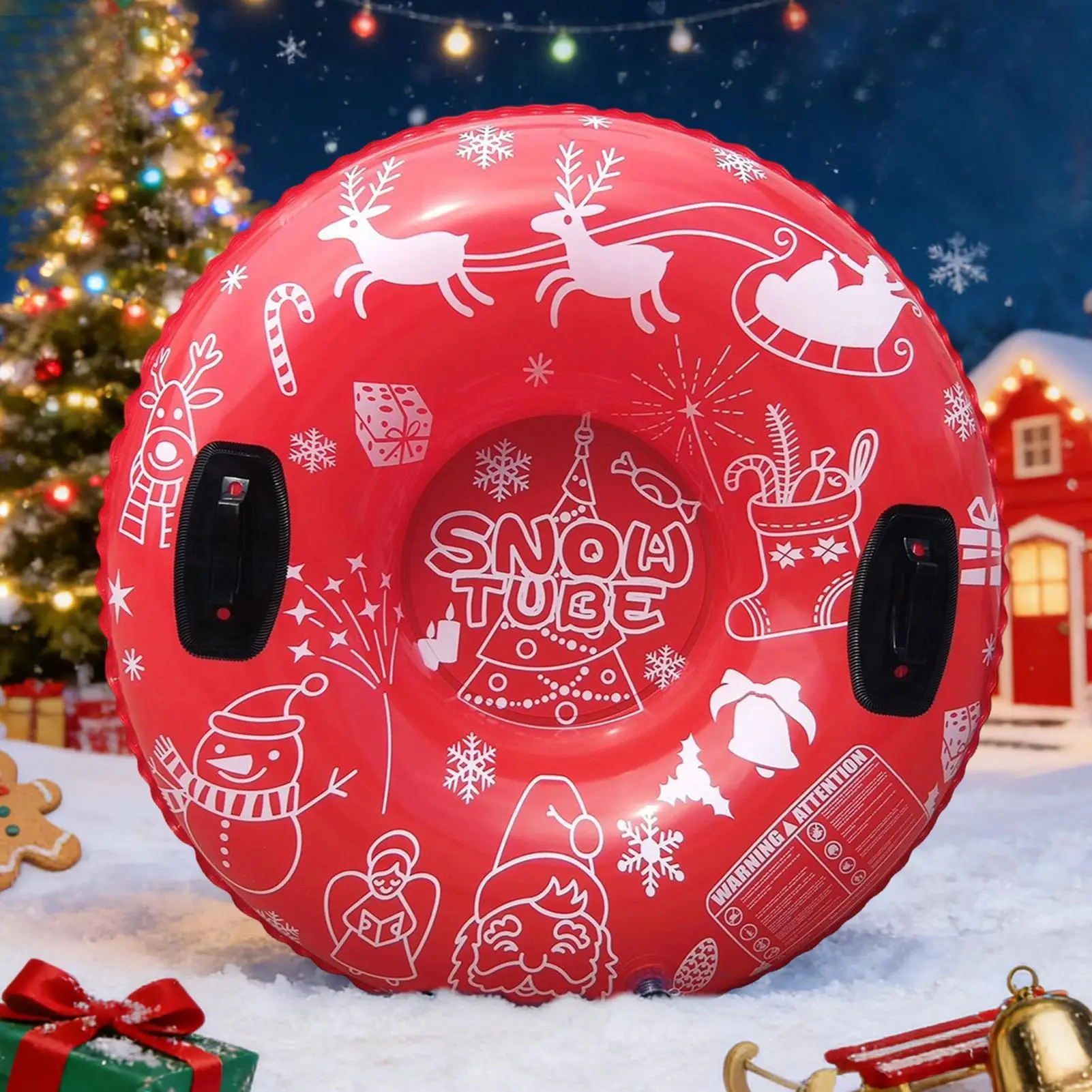 Snow Tubes Inflatable Sledding Supplies Heavy Duty Sledding Tube For Family Kids Adults Teens Beginners Visitors Backyard Resort