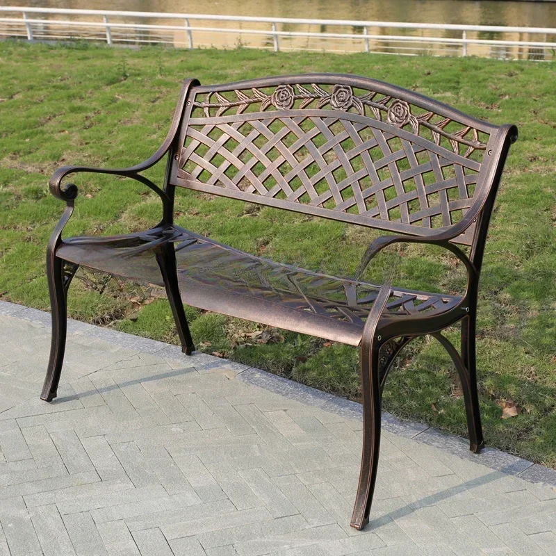 weather  garden furniture  cast aluminum park bench  metal chairs outdoor furniture set