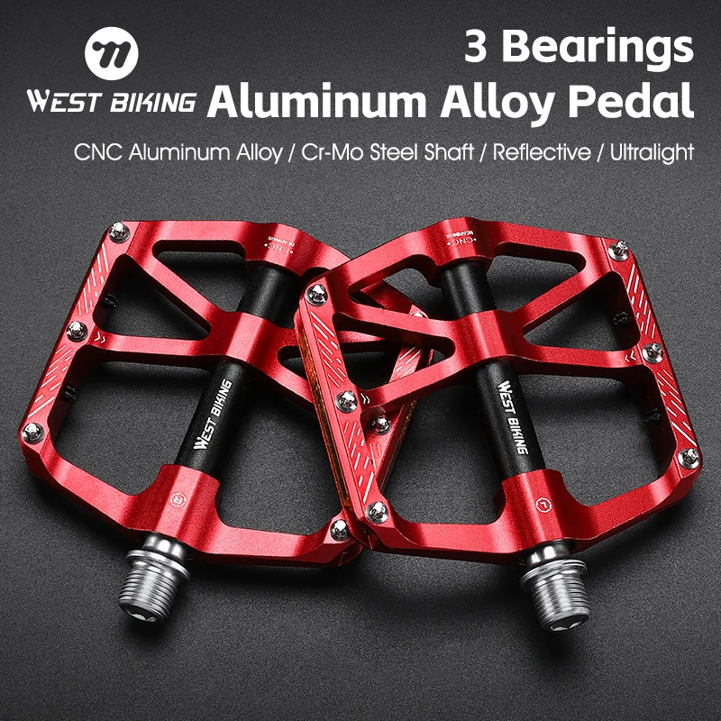 

WEST BIKING Bike Pedals MTB Road 3 Sealed Bearings Bicycle Pedals Mountain Bike Pedals Wide Platform Accessories Part