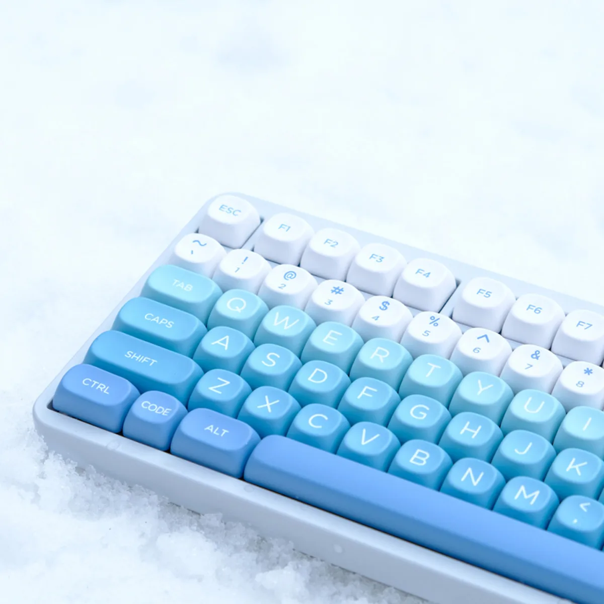 KBCaps 126 Keys Falling Snow Keycaps PBT Dye Sublimation MOA Profile Keycaps Set For MX Switches Gaming Mechanical Keyboard