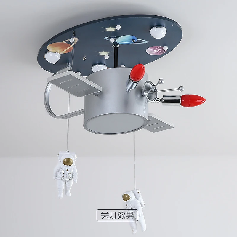 Children\'s bedroom ceiling lamp creative space aviation planet cartoon lamp boy room lamp Luminaire lustre LED ceiling lamp