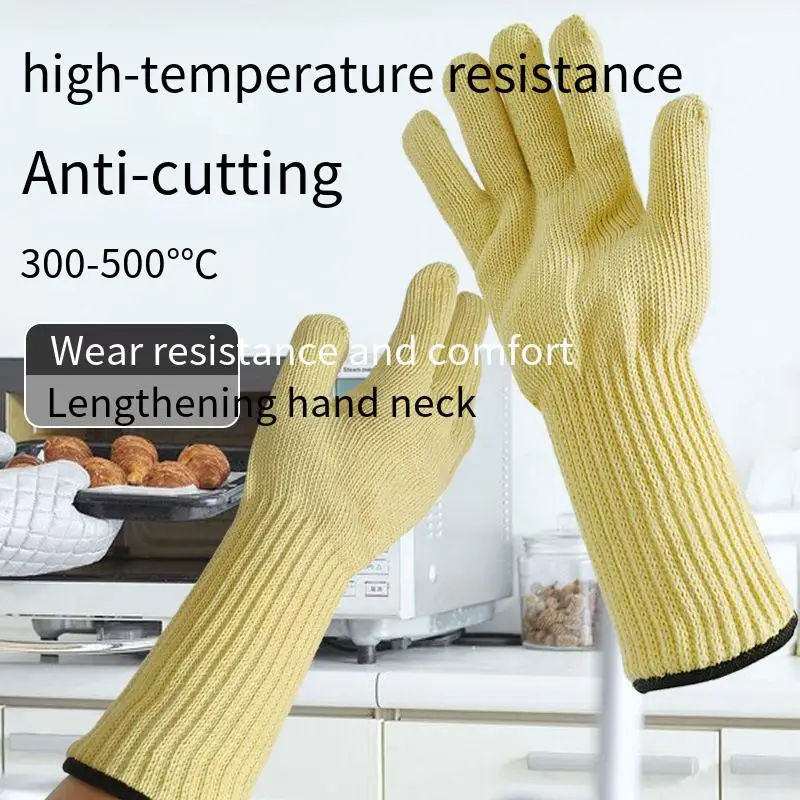 Thicken Double Cotton Super Heat Resistant Anti Burn Heatproof Gloves Oven Kitchen Protection Travail 350 Celsius Non-slip