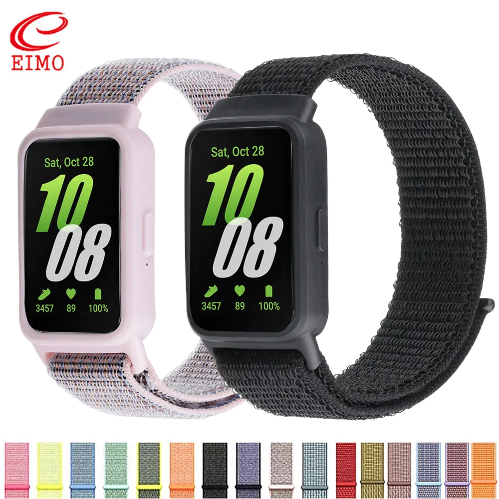 

Нейлоновый ремешок + чехол для Samsung Galaxy fit3 Smartwatch, регулируемый сменный браслет, ремешок для часов Galaxy fit3, аксессуары на запястье, чехол