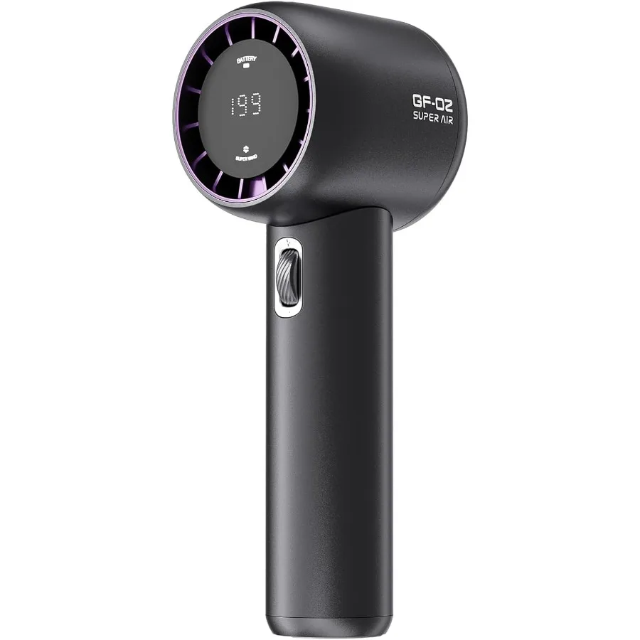 GF02 Ventilador portátil de mano Speed 1199 Turbo Wind 3600mAh con batería soplado de aire frío con pantalla Digital elementos esenciales de viaje f