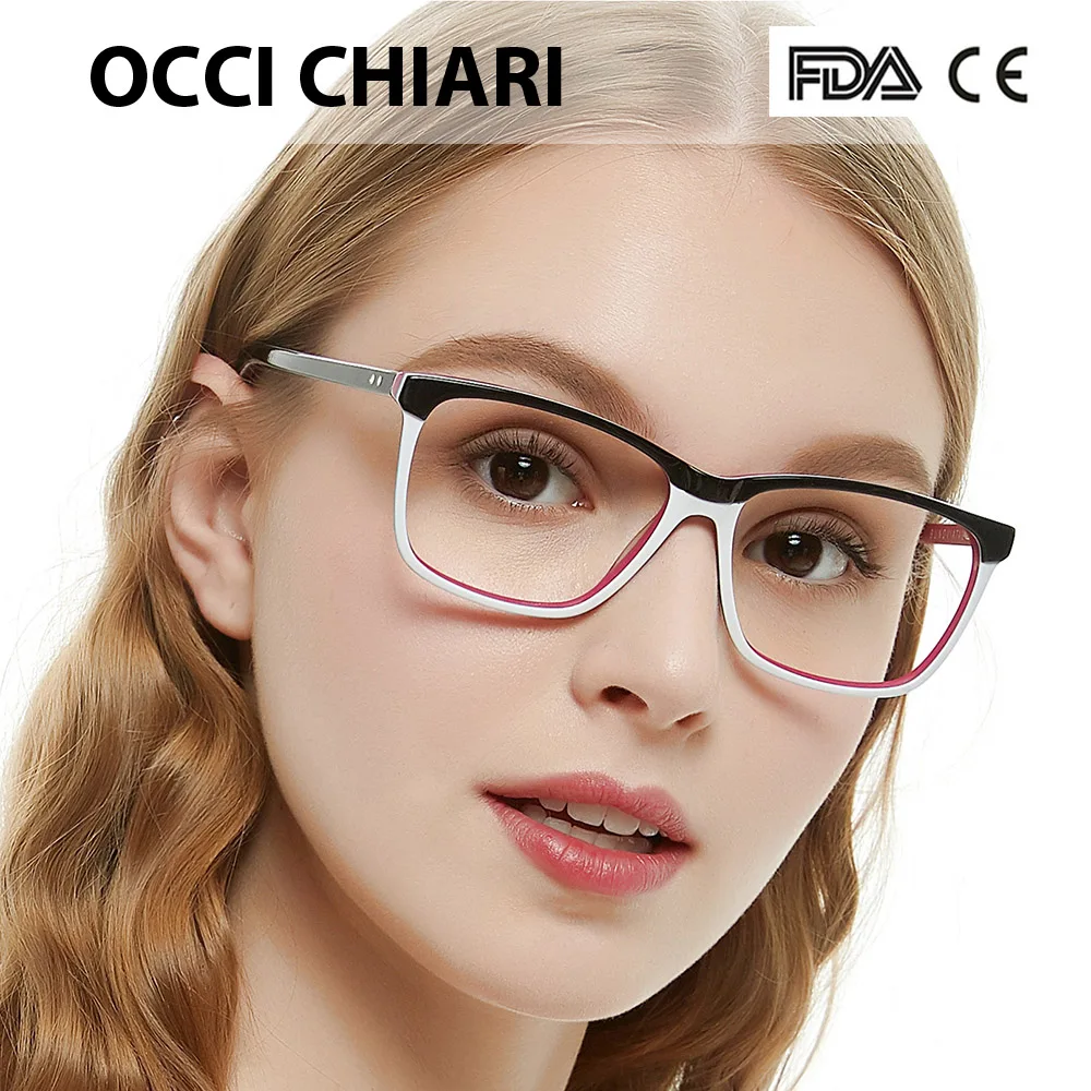 

OCCI CHIARI Fashion Big Rim Eyeglasses For Women Spring Hinge Prescription Glasses Frame Medical Optical Glasses Frame W-ZOPPI