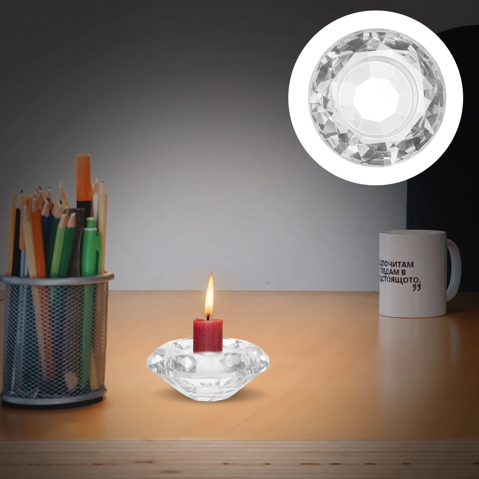 

4pcs Crystal Diamond Holders Wedding Banquet Decor Table Centerpiece Iridescent Design