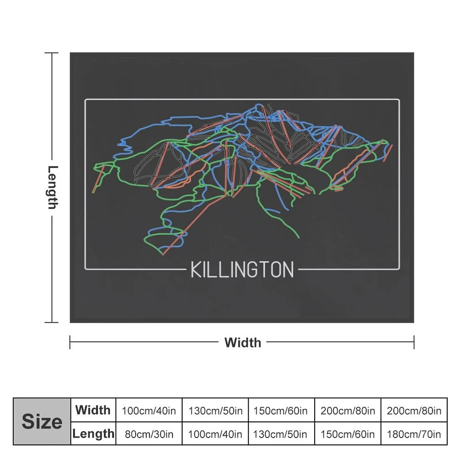 Killington Trail Rating Map Throw Blanket Baby christmas decoration funny gift Blankets