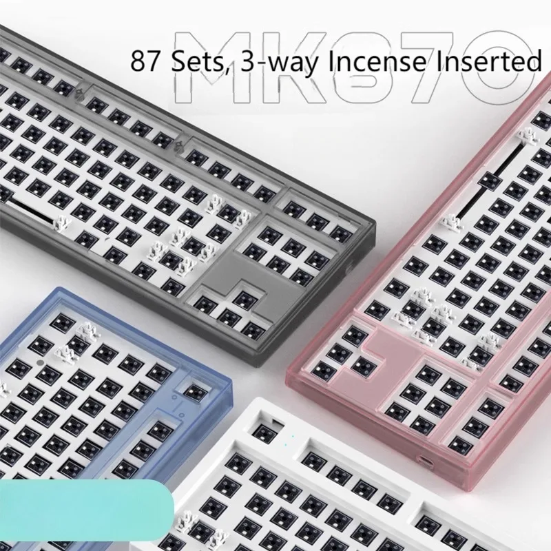 MK870 Mechical Keyboard Kit 87 Key Hot Swap Gasket RGB Backlit Key-changing Customized for E-sports Game Mechanical Keyboard Kit