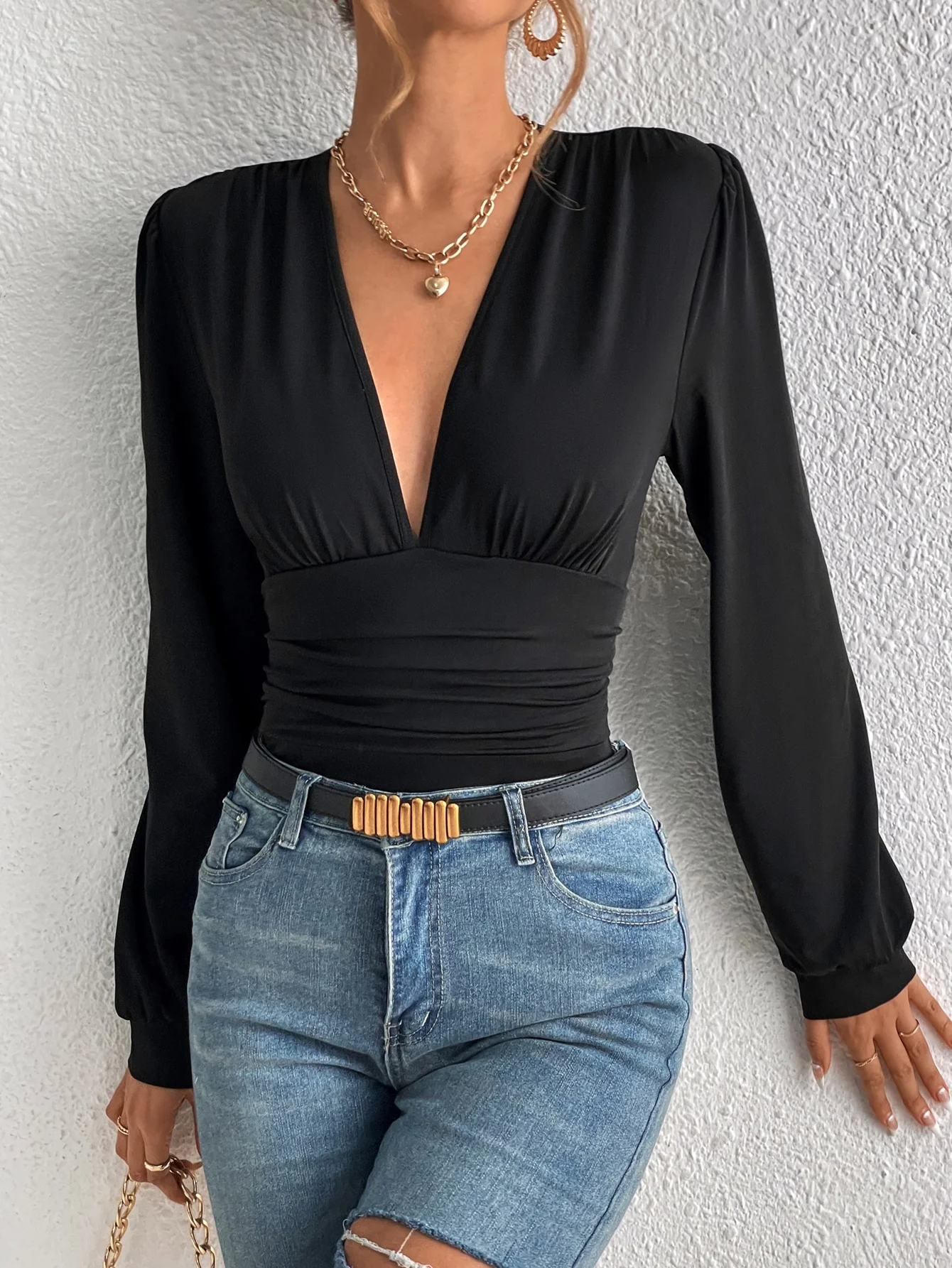 العلامة التجارية الجديدة للربيع والصيف المرأة مثير المنخفضة قطع الرجعية مطوي فانوس كم فستان من قطعة واحدة التخسيس وبسيط ولكن فاس #5