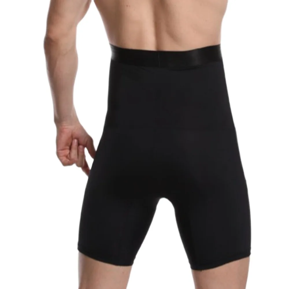 Belly Tummy Control Shorts High Waist Shapewear Slimming Body Shaper Solid Color Underwear Trainer Compression Boxer Panties Men
