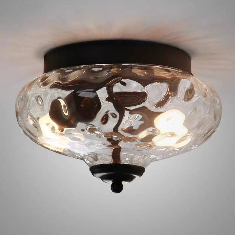Glass Crystal Sun Ceiling Lamp industrial American style Hallway balcony porch Lighting Living Room Bedroom E27 ceiling lights