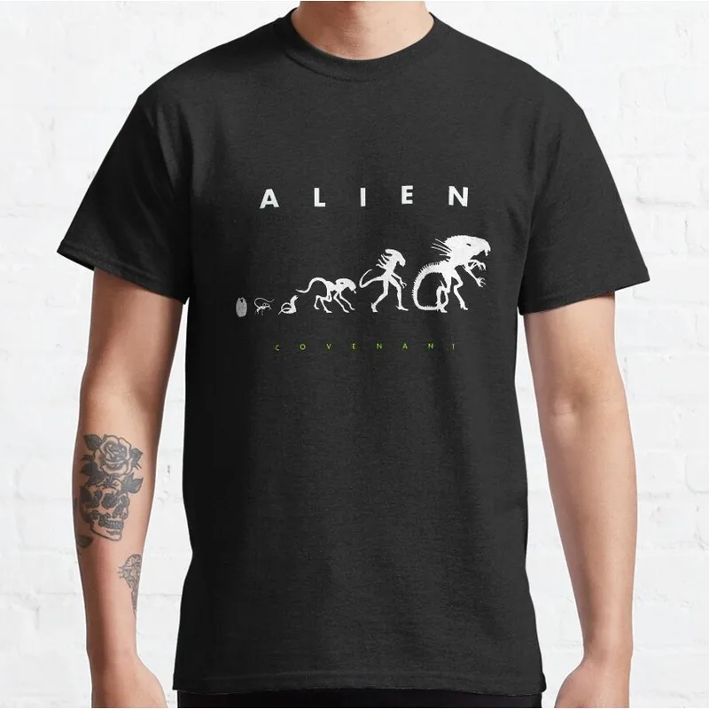 Alien Covenant Movie Graphic T‑Shirt Vintage Sci‑Fi Horror Xenomorph Print Tee Unisex Short Sleeve Casual Streetwear S-6XL