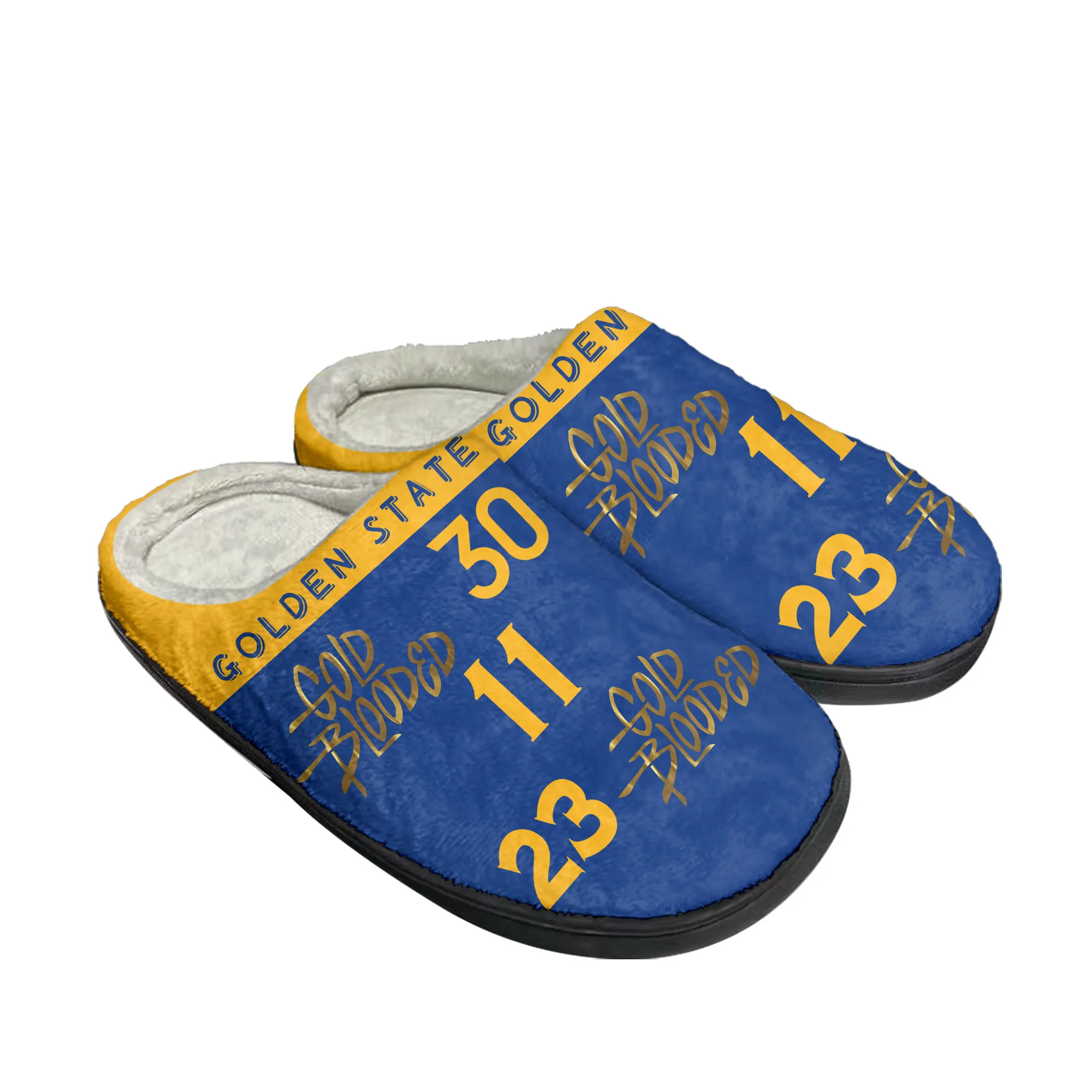 golden state Number 30 11 23 Gold Blooded Home Cotton Slippers Mens Womens Plush Bedroom Casual Keep Warm Shoes Customized Shoe