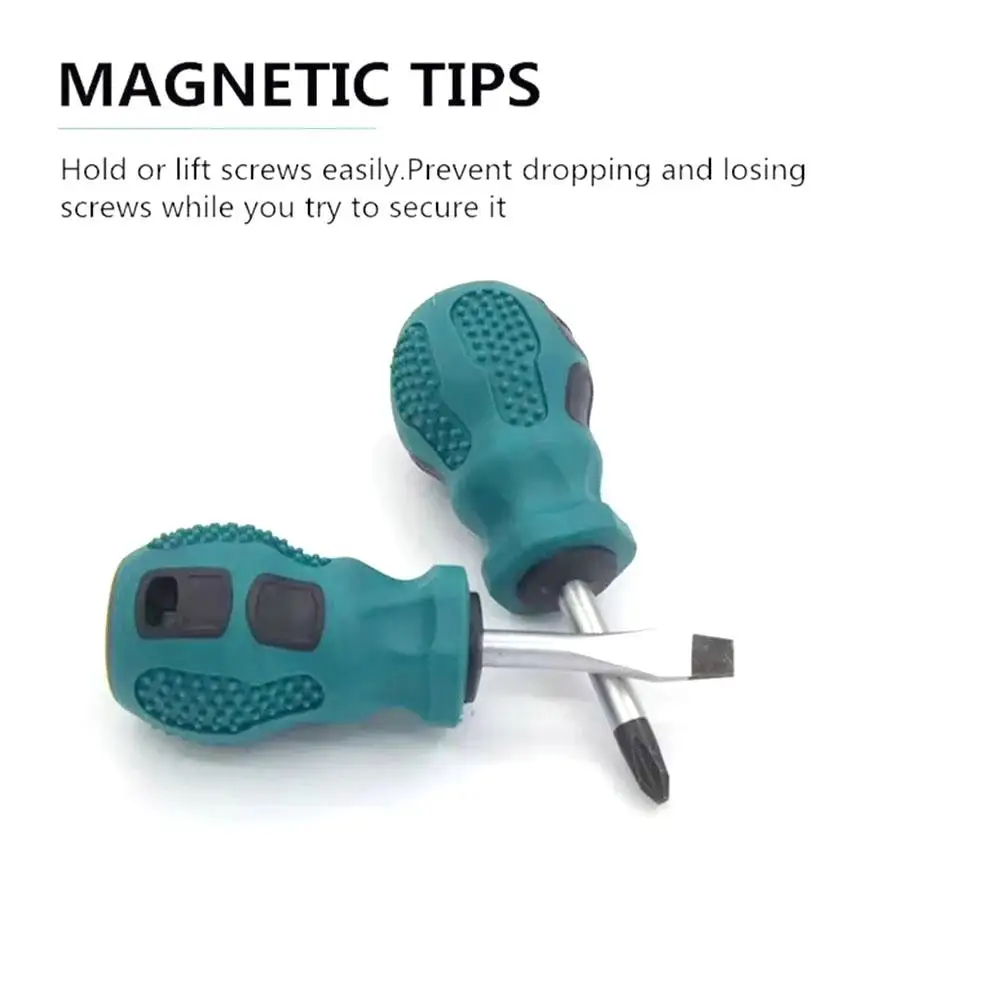 Screwdriver Set With Rubber Anti Slip Handle Short Handle Multi-function Phillips /Slotted-screwdriver Manual Tools