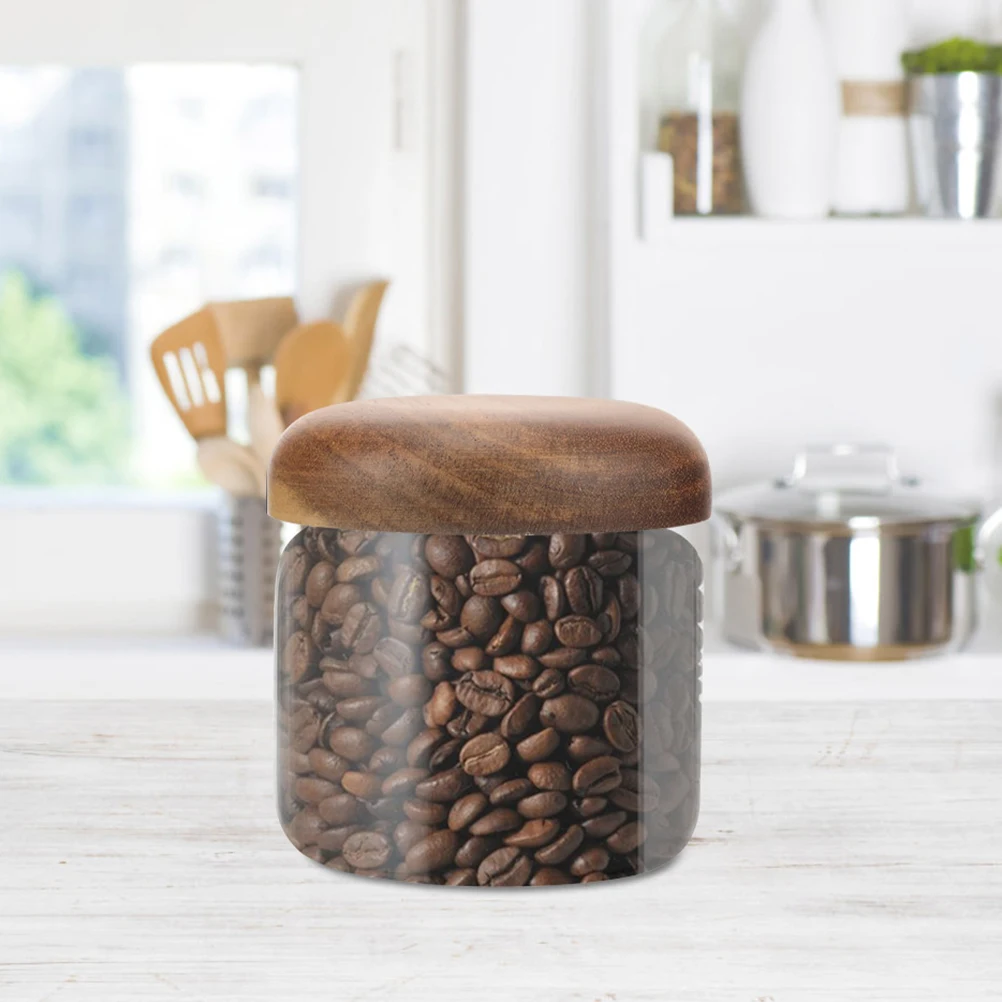 

Glass Sealed Jar Honey Bottle Smooth Light Wood Lid Food Storage Jam Coffee Bean Container Pantry Canister Glass Honey Jar