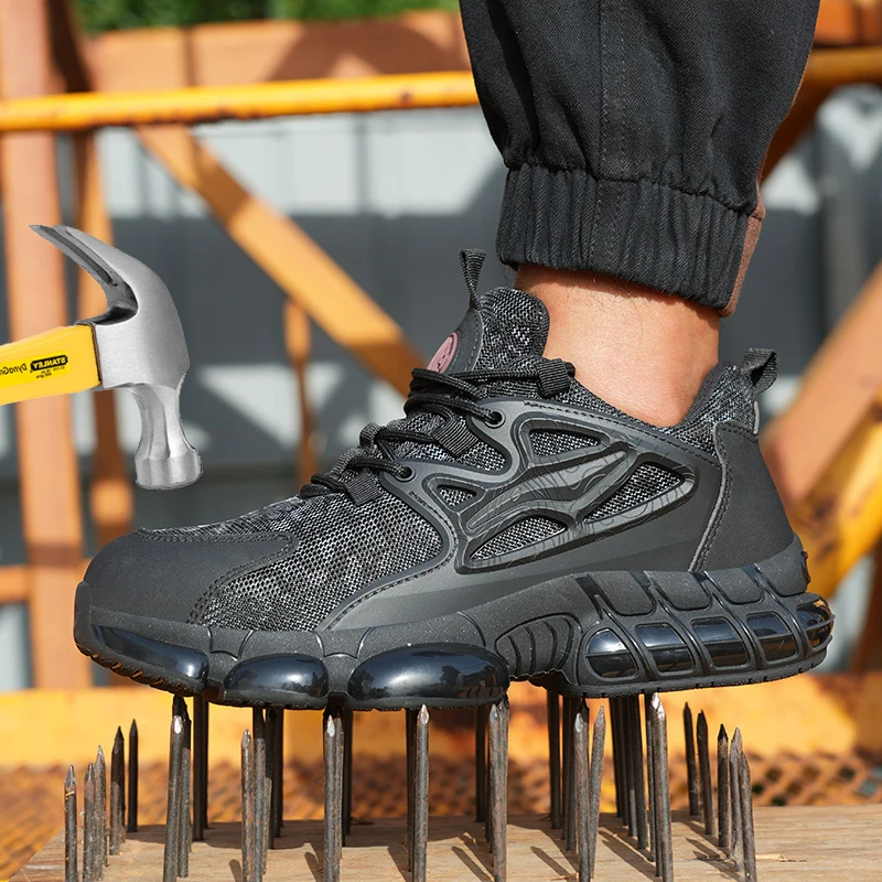 

Men Safety Shoes Steel Toe Sneaker Air Cushion Work Shoes Man Puncture Proof Anti Shock Work Safety Boots Protective Shoes