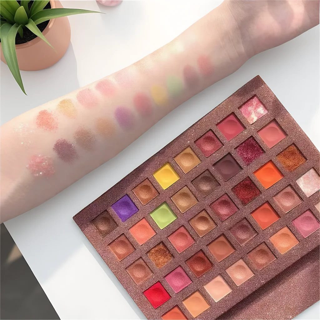 

A Palette of 40 Eye Makeup a Matte Shimmer Glitter Metallic Eyeshadow Palette with a Mirror Makes a Nice Birthday Gift