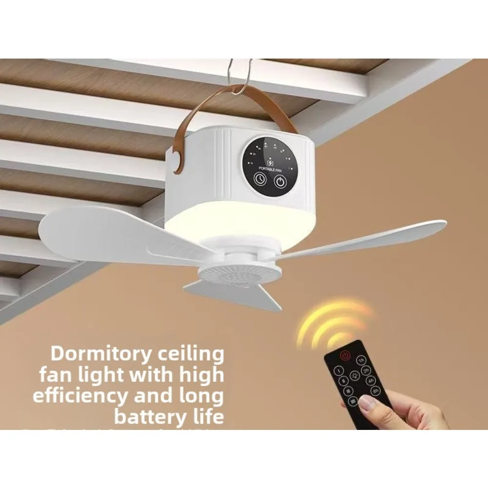 

With Remote Control Rechargeable Ceiling Fan Student Dormitory Small Delicate Bed USB Fan Outdoor Refreshing Cool Camping