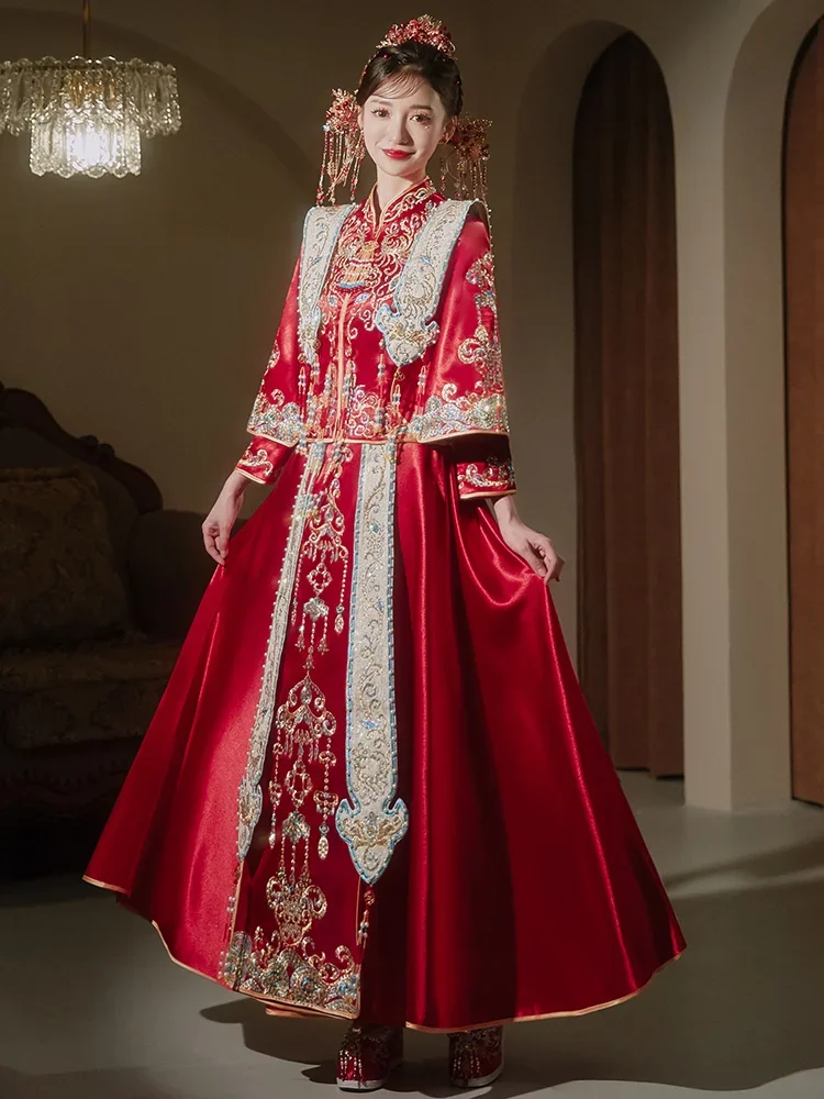 Abito da sposa cinese dinastia Ming Hanfu abito da sposa con antica rima: uomini e donne In coppia di abiti Tang