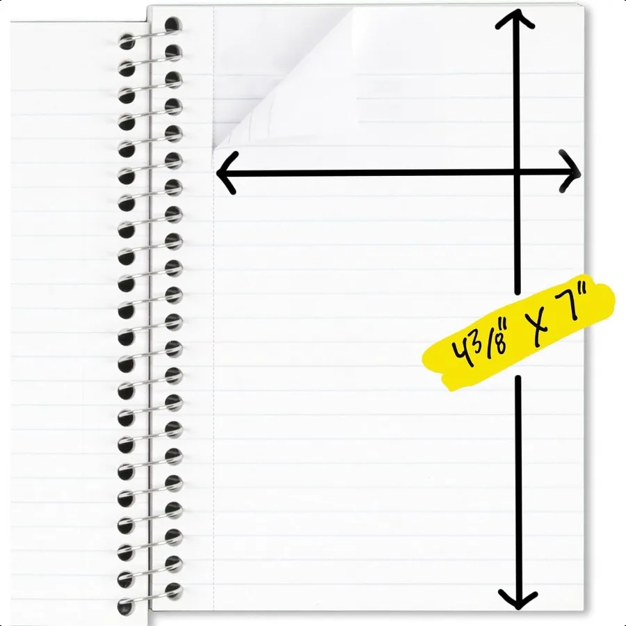 스파이럴 노트 1과목 대학노트용 줄지 노트 개인용 사이즈 43.8 x 7.80매 잉크 번짐 방지 방수 커버 블랙 450