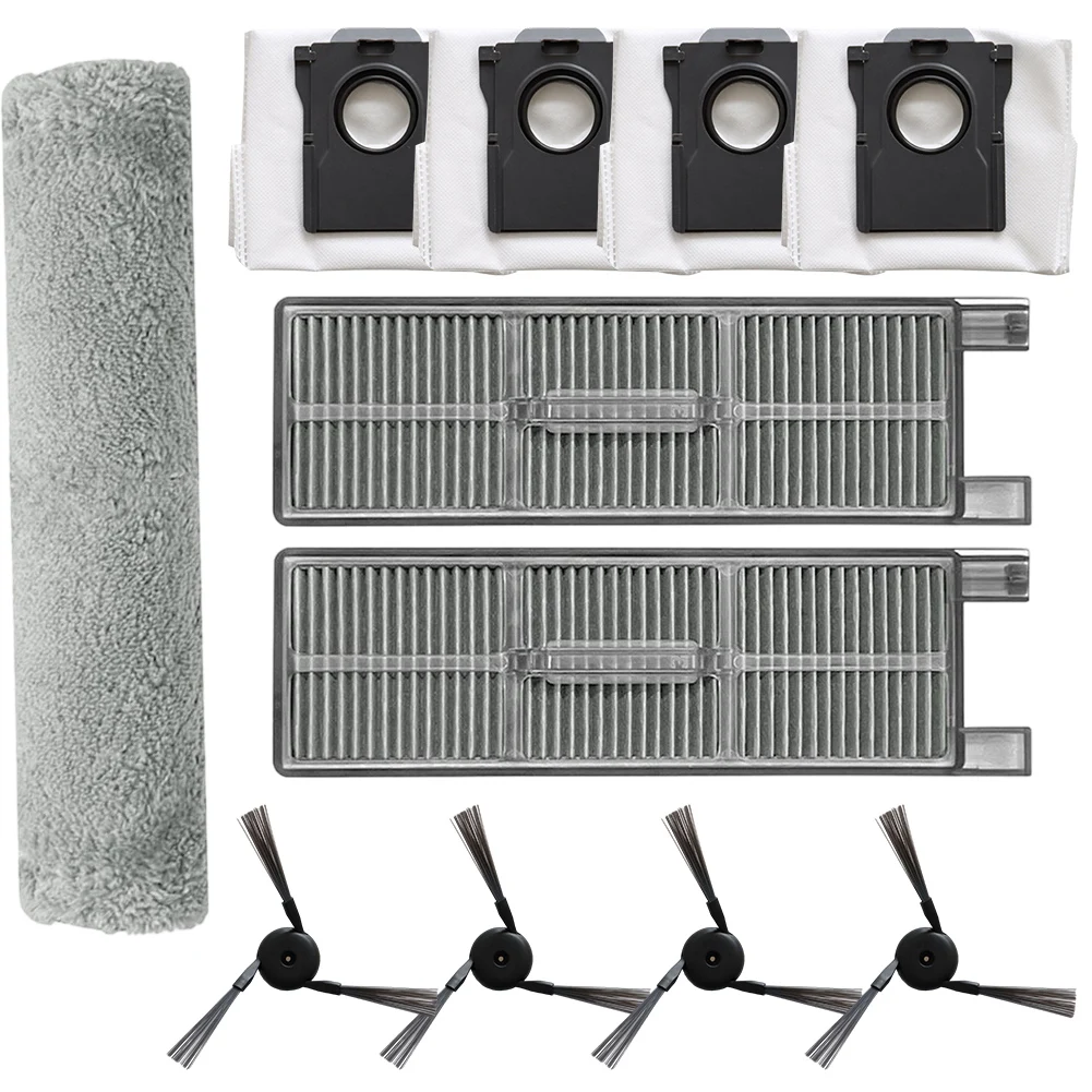 Ersatzfilter, Wischtuch, Beutel und Seitenbürsten-Set für Mova Z5 / Z5 Pro / Z50 Ultra / Z50, 1 Set mit Mikrofasertüchern