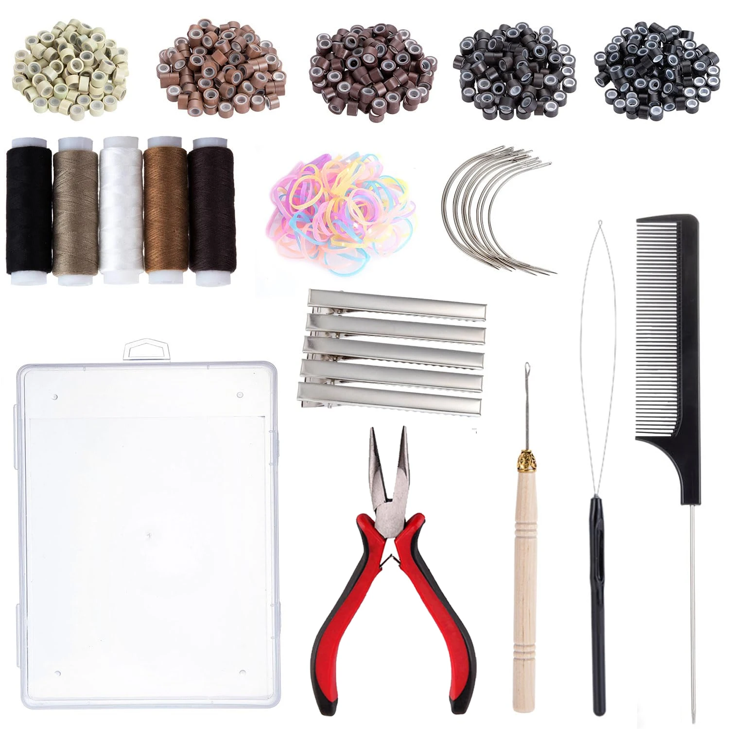Hair Extension Toolkit Collection with Silicone Lined Ring Beads