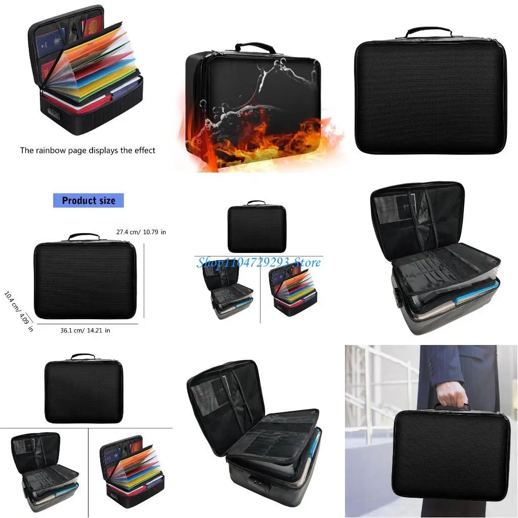 

Y2GD Waterproof Fireproof Document Organiser Box with Lock, File Organiser Box with Lock for Important Document, File, Paper