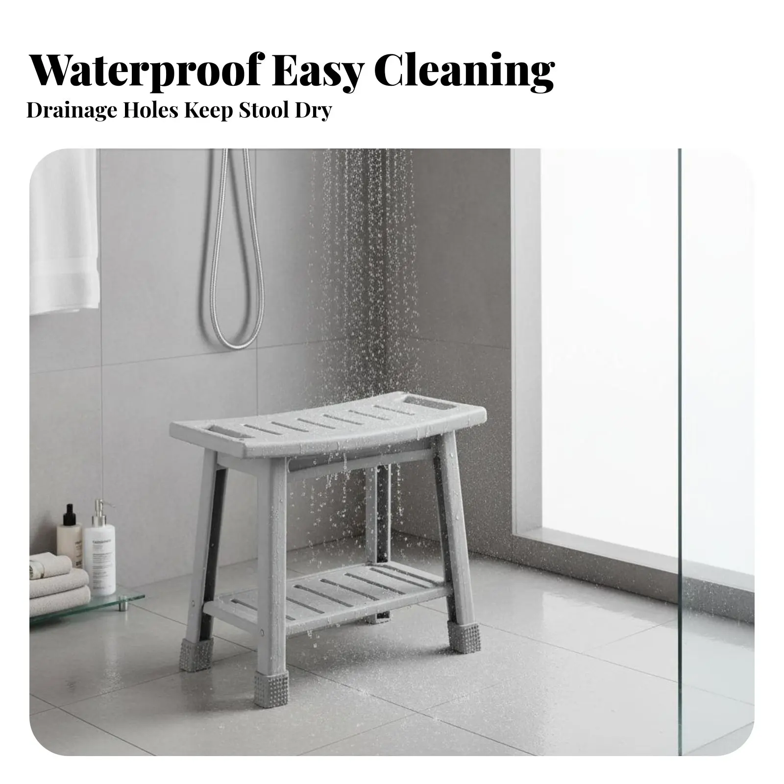 2-Tier Non-Slip Bathroom Bench for Mobility - usage example