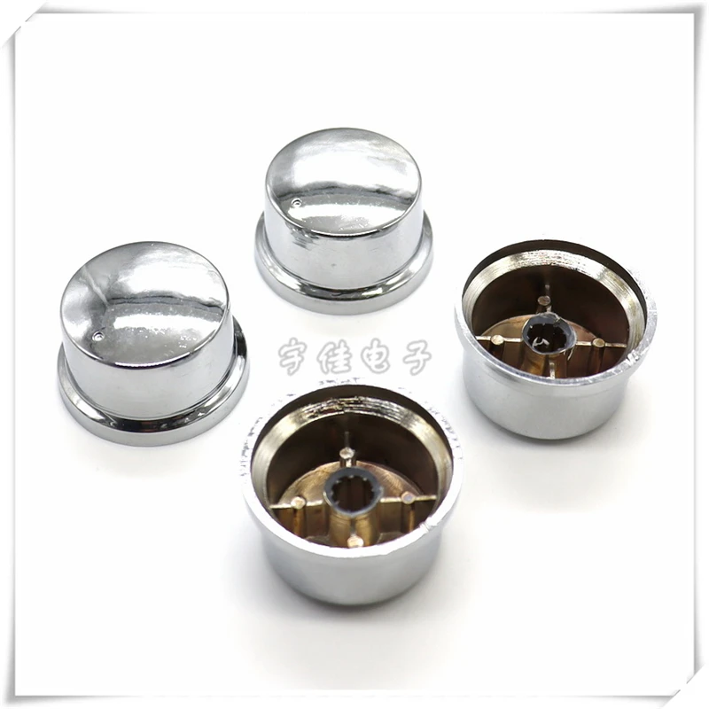2PCS 30.5×17.5MM Water Plated Silver Knob Cap Potentiometer Knob Cap Power Amplifier Volume Adjustment Switch Cap