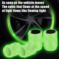 4 Pcs Luminous Valve Caps Fluorescent Night Glowing For Car Motorcycle Bicycle Bike Wheel Tyre Hub Valve Stem Caps Decors Access