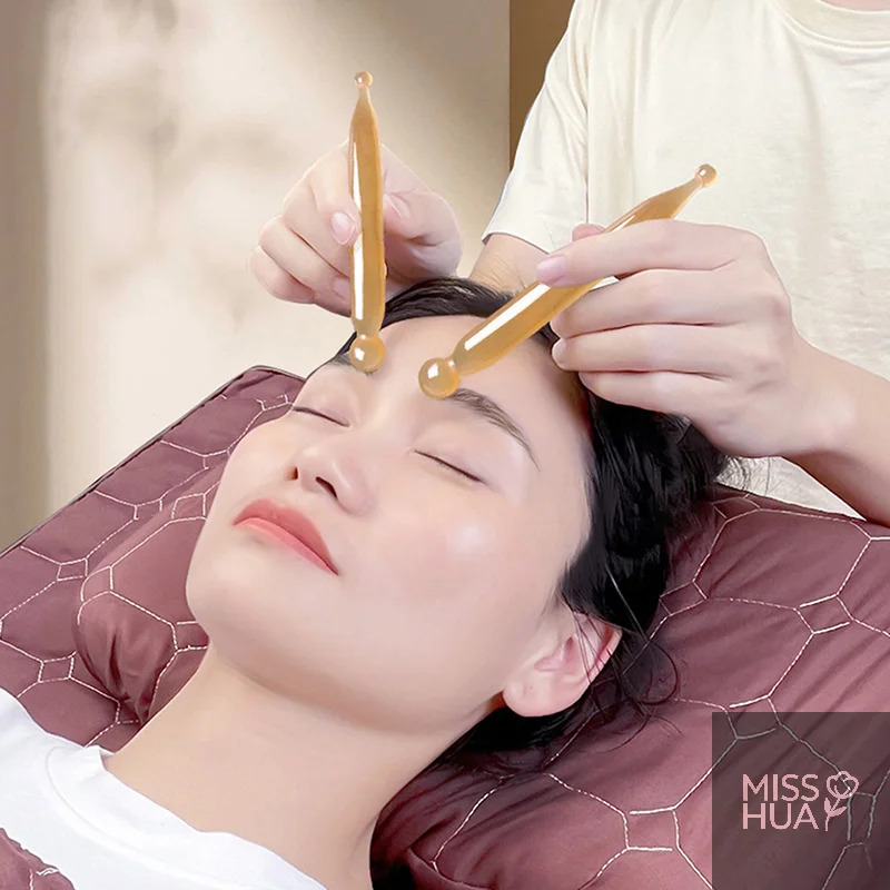 

HUA HUA 1pcs Natural Jade Stick Stone Gua Sha Facial Massage Acupunctur Point Pen Chinese Medicine Guasha Beauty Messager Tool