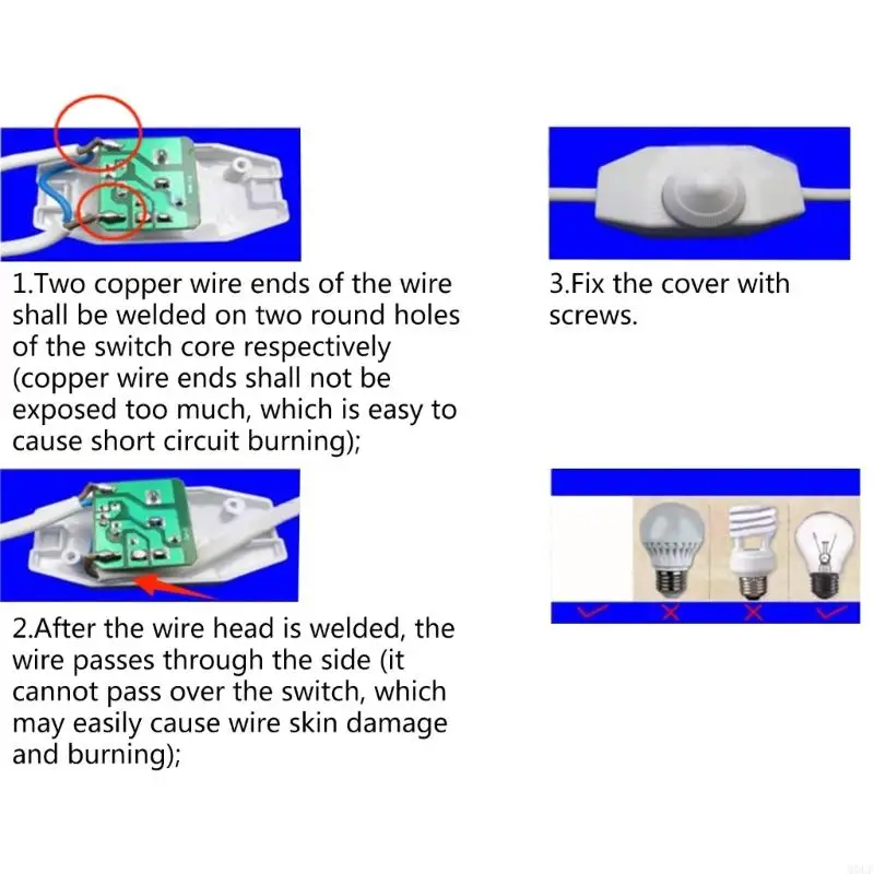 Lâmpada molfa fácil instalar o botão mais escuro Manual do botão controlador durável 1a