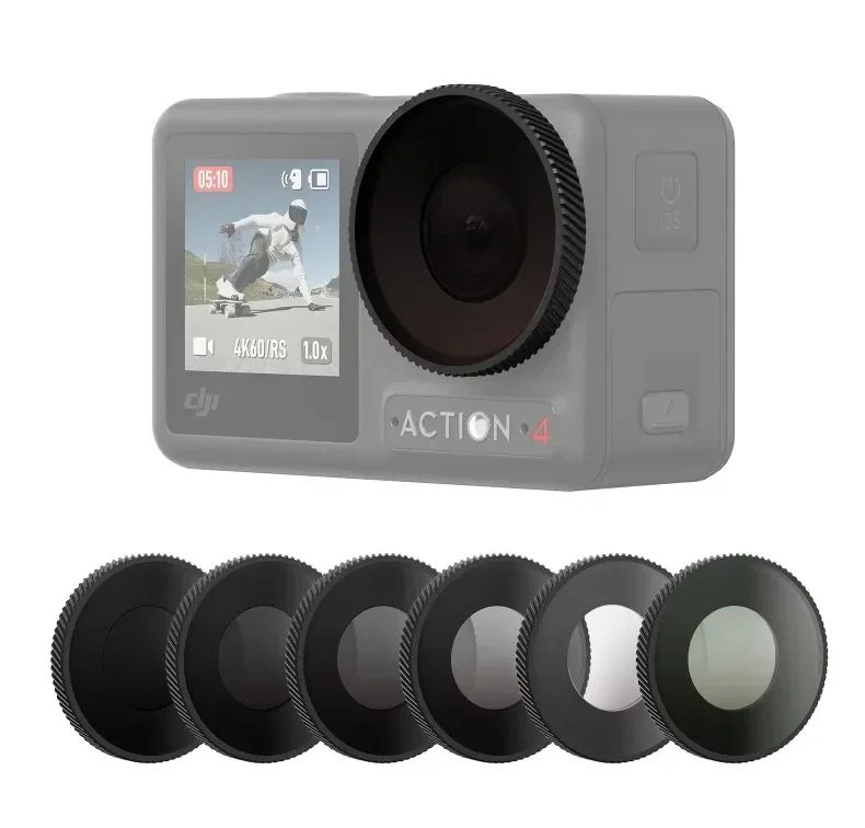 aMagisn Rahmen-ND-Filterset aus Aluminiumlegierung für DJI Osmo Action 5Pro/4 Zubehör, UV CPL ND8/16/32/64 Filter mit neutraler Dichte