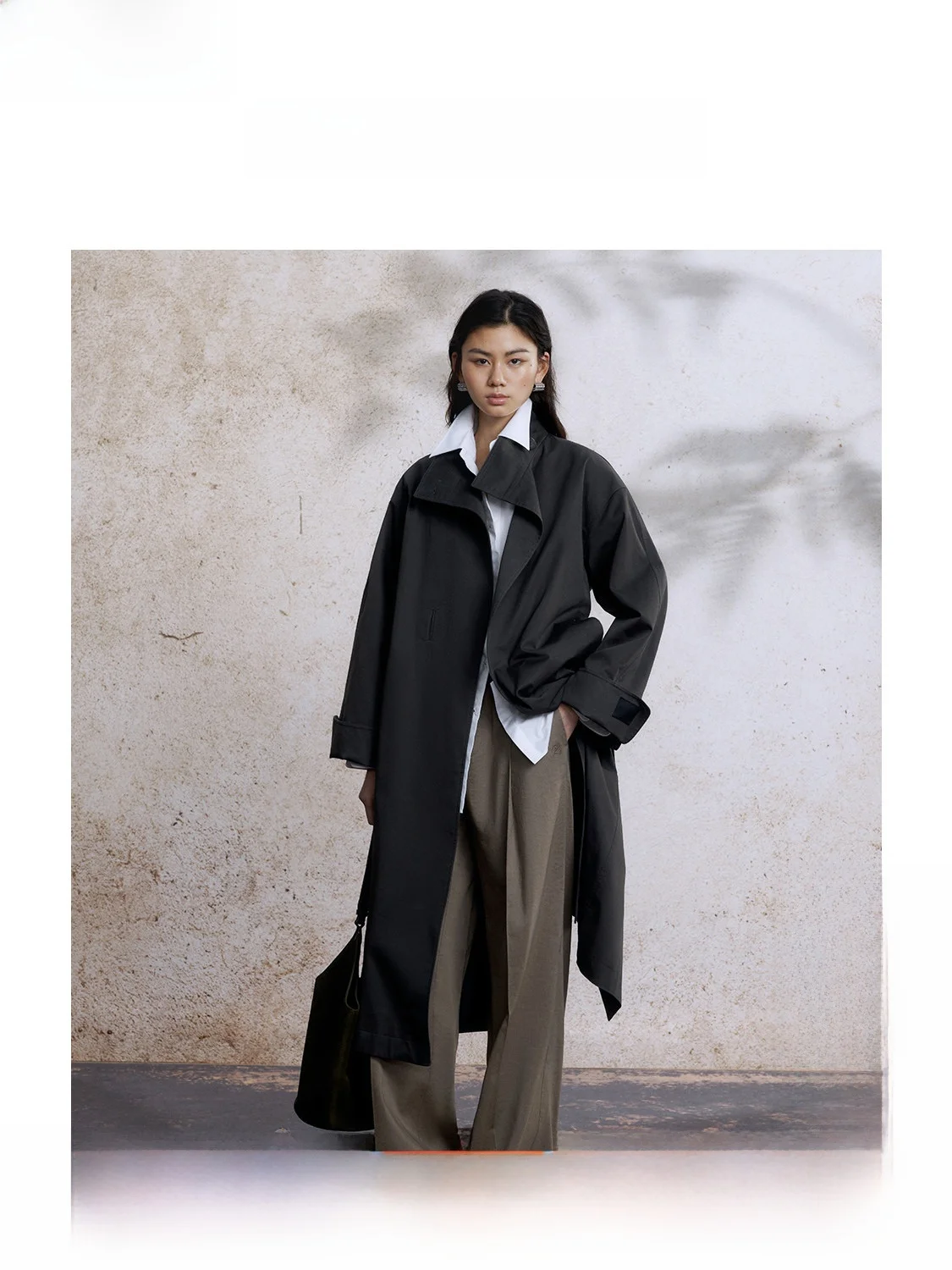 

Женское пальто i Color с воротником-стойкой, в британском стиле, весеннее, новинка, повседневное, для работы, свободного кроя, с длинными рукавами, средней длины