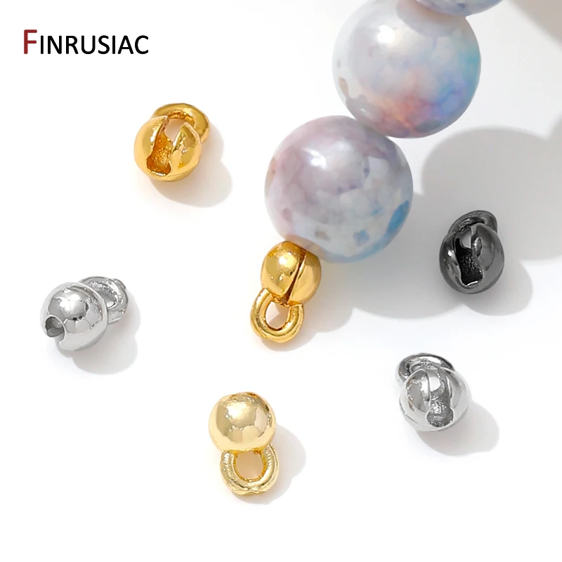 18K vergoldete Messing-End-Quetschperlen für die Schmuckherstellung, DIY-Armbänder-Zubehör, Perlenspitzen-Anschlüsse für Schmuckzubehör – Detail 24