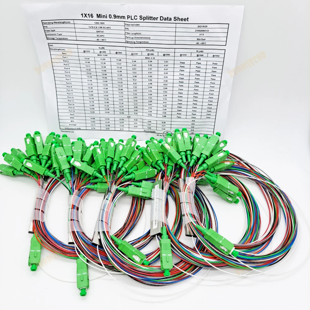 1x16 plc mit Farbe sc/apc 10/20 stücke hochwertigem sm Glasfaser splitter 0,9mm 1m g657a1 pvc ftth versand kostenfrei