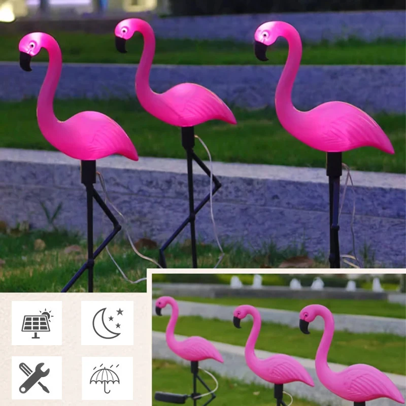 

Solar LED Light Flamingo Lawn Light Garden Light Outdoor Waterproof Pink Flamingo Lights Landscape Lighting Garden Decor