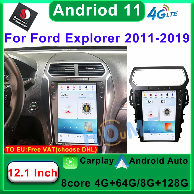 

12.1" Qualcomm Android 11 For Ford Explorer Android Radio Car Multimedia Video Player GPS Navigation Auto Carplay 2011-2019