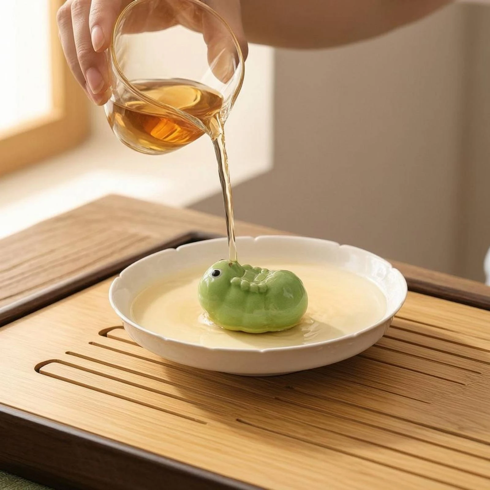 Caterpillar Tea Pet Traditional Design Zisha Clay Tea Pet Caterpillar Figurine Handmade Decor Piece Long-Lasting for Display