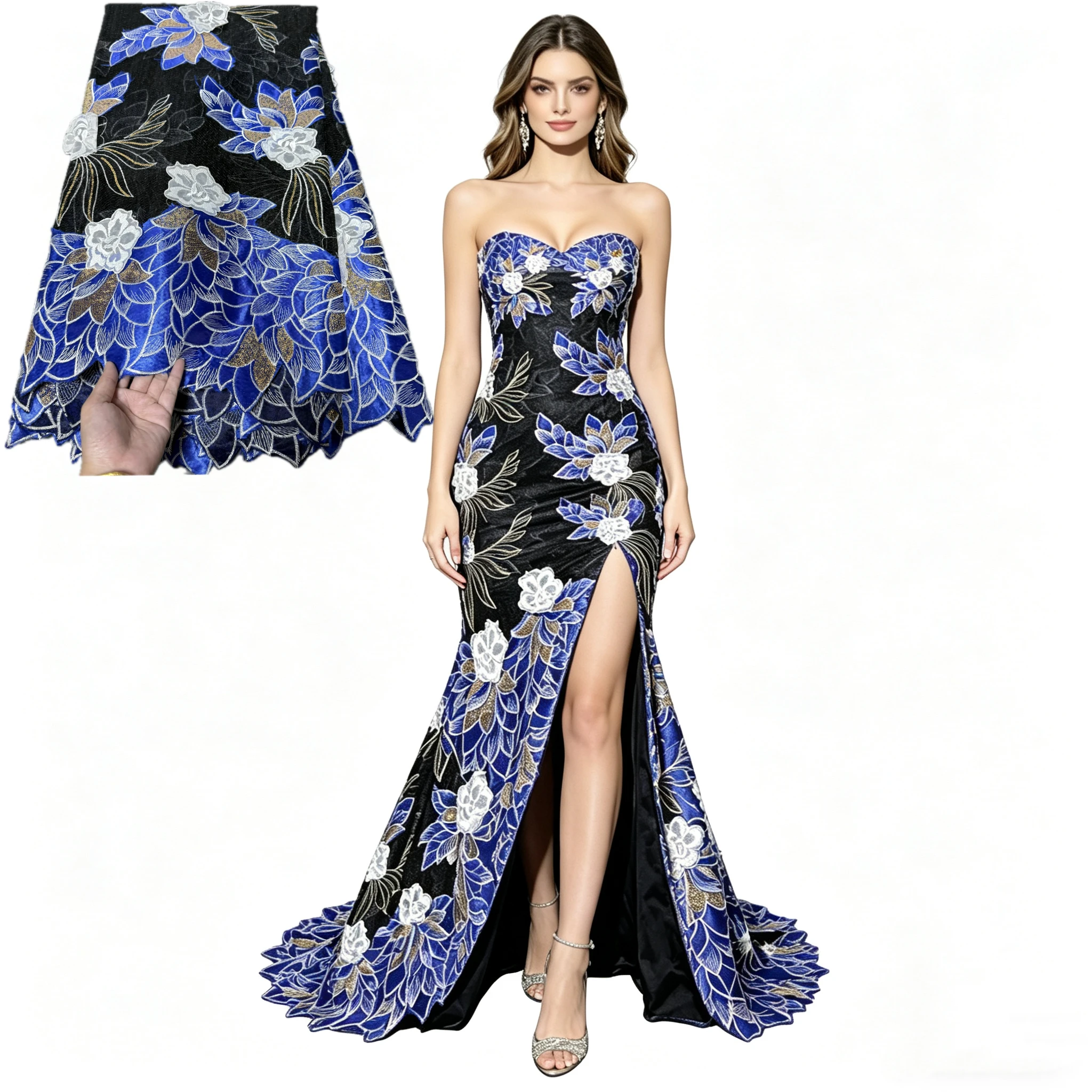 

2026 High-Quality African Nigerian Tulle Lace Fabric Sequins Embroidery French Guipure Wedding Party Dresses Beaded 5 Yards