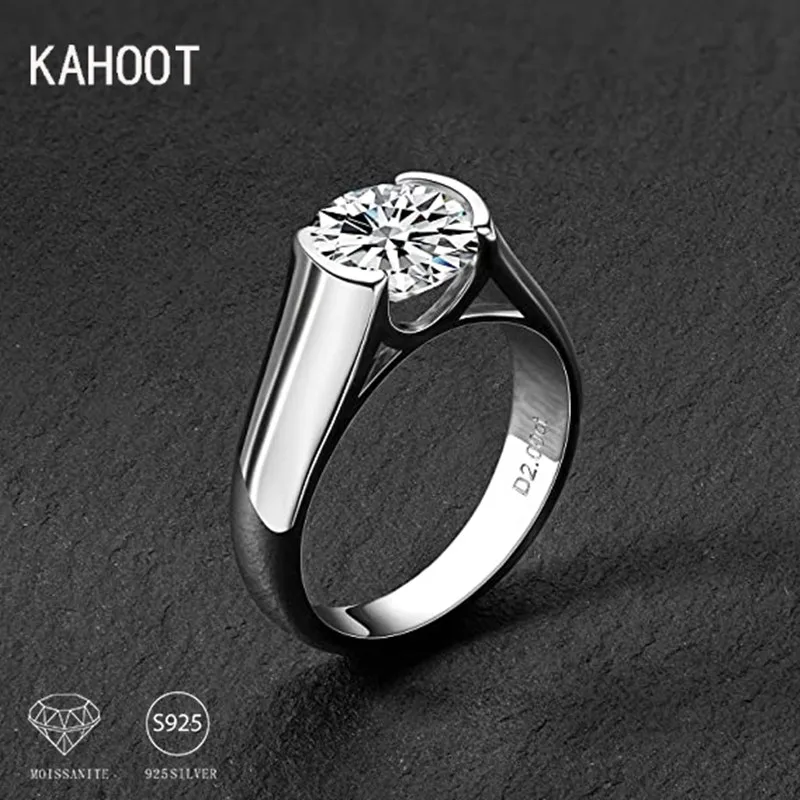 925 sterling silver moissanite thick arm shiny ring, fashionable and light luxury gift, suitable for marriage and engagement