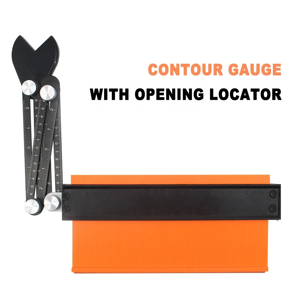 hit productWholesale Woodworking DIY Tool 10  Inch Plastic Contour Gauge with Folding Angle Ruler
