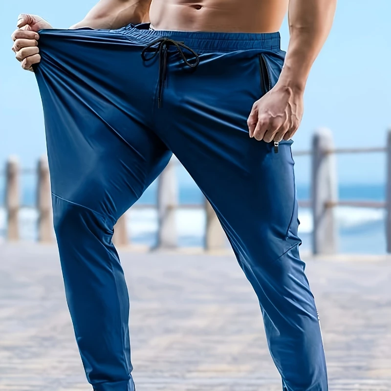 

Fashion jogging quick drying pants drawstring drawstring drawstring men's sweat pants moisture wicking fitness thin sports pants