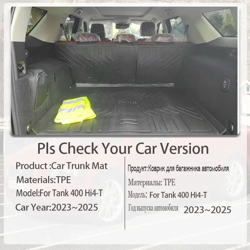 Car Trunk Storage Pads For Great Wall Tank 400 Hi4-T PHEV 2023 2024 2025 Car Trunk Mats Carpets Back Seat Rugs Auto Accessories