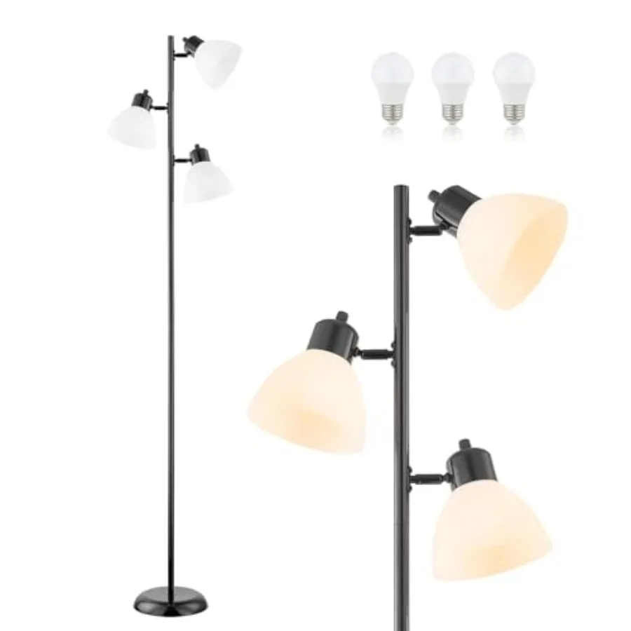 

Modern Tree Floor Lamp for Living Room Bedroom, Tall Pole Standing Lamps with 3 Adjustable Rotating Heads for Office, Decor Cor